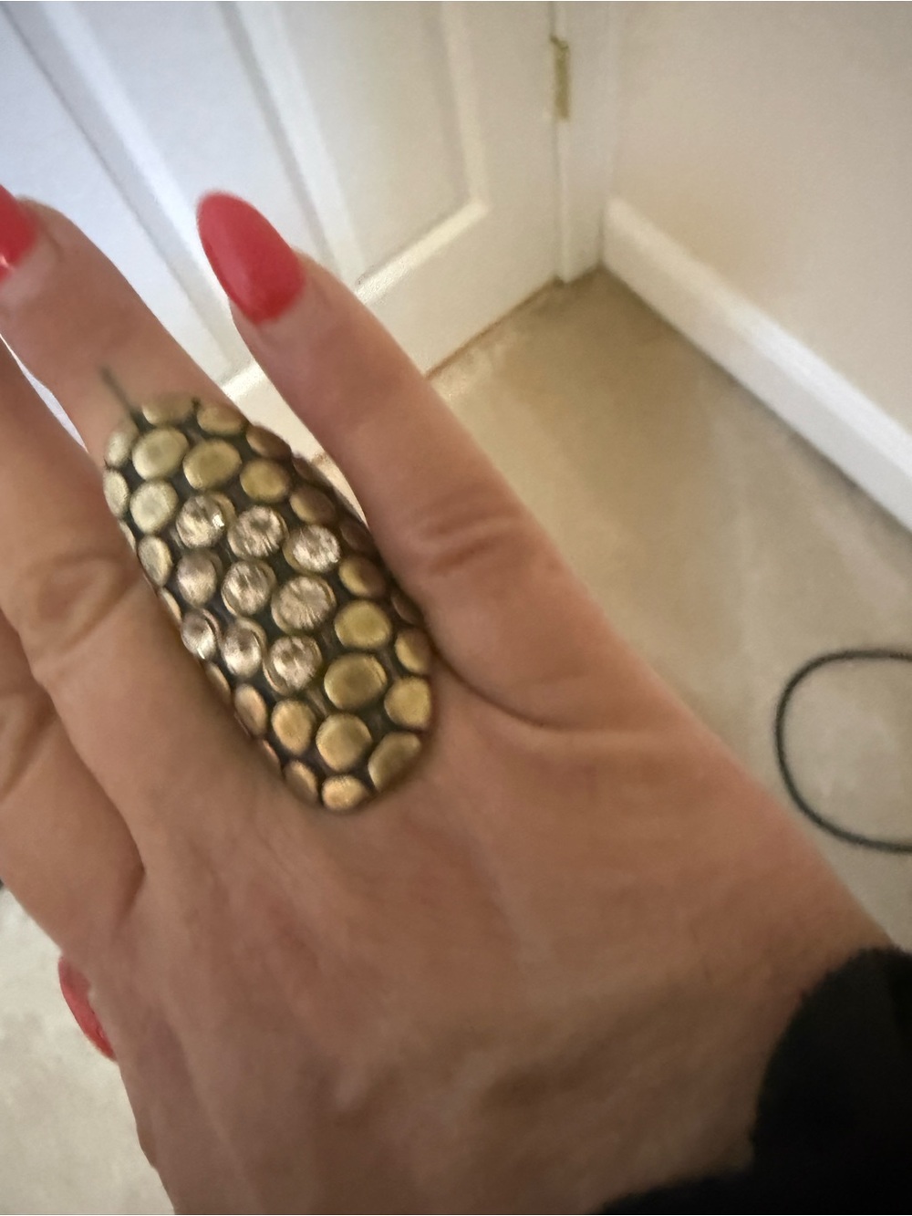Statement Gold Tone Dome Cocktail Ring - Women Accessories